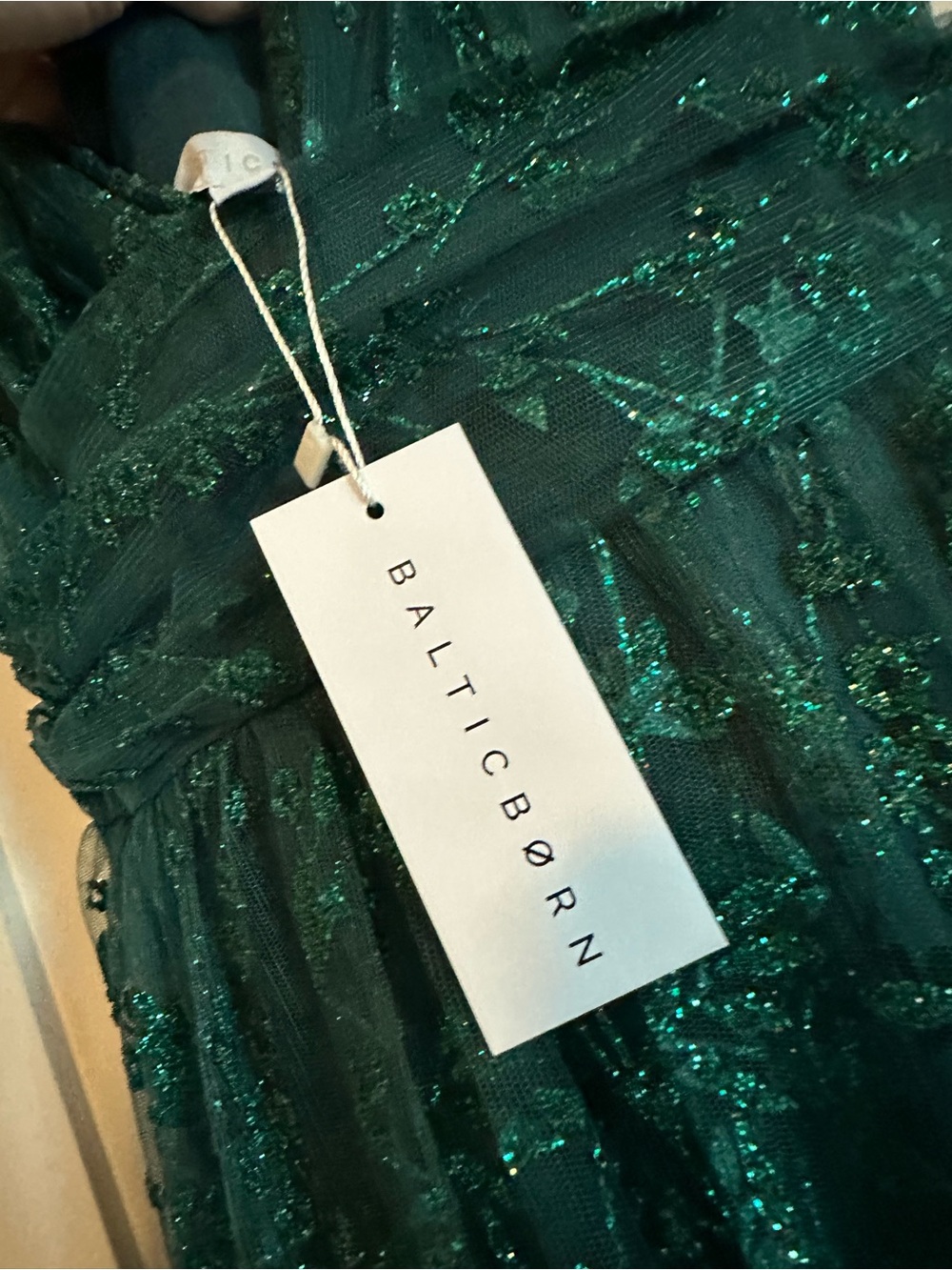 Deep Green Embellished V-Neck Gown - Picture 7 of 11